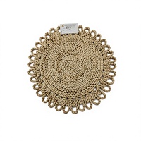 Napperon rond tissé en écorce de maïs, décoration murale 38 cm, écologique, naturel, style bohème, ferme, cuisine, salle à manger, résistant à la chaleur, durable