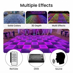 Pista de Baile LED 3D con Espejo de 60x60cm |   Control DMX512 y Activación por Sonido con Clasificación IP67 para Actuaciones de DJ en Discotecas - Product Image 4