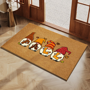 Paillasson de dessin animé Cangming en imitation fibre de coco 40x60cm, tapis d'entrée avec motif alphabet gnomes mignons, lavable à l'eau - Product Image 1