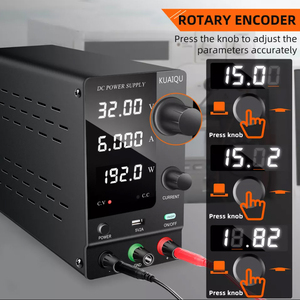 Alimentatore cc con interruttore 32V/6A regolabile con manopola di regolazione dell'<span class=keywords><strong>encoder</strong></span> accurata per la misurazione, il test e la riparazione - Product Image 6