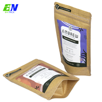 Emballage personnalisé en papier kraft compostable avec fermeture éclair, anti-odeur, impression en héliogravure, pour aliments de qualité alimentaire, MOQ 100 pièces