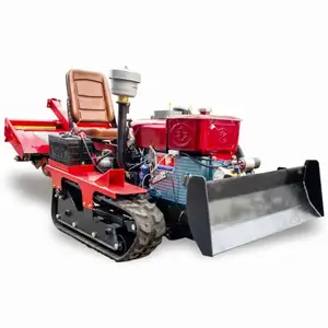 Çiftlik paletli döner traktör yeke dizel tarım makineleri Mini güç paletli binmek tipi döner ekici