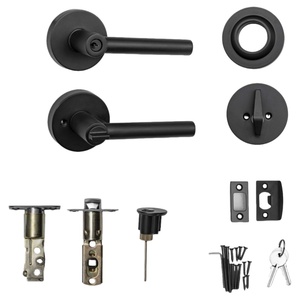 Gagang Pintu Tuas Masuk Modern Tahan Lama dengan Kunci Deadbolt Silinder Tunggal, Desain Ramping, Pemasangan Mudah untuk Pintu Depan Kantor - Product Image 5