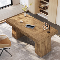 Bureau de direction moderne en bois de 55 pouces, double piétement, pour bureau à domicile - Vente en gros OEM