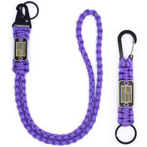 Heavy Duty Eco-Friendly Paracord Neck Lanyard with USA Flag Design Metal Hook for Wallets Whistles Cameras & Phones