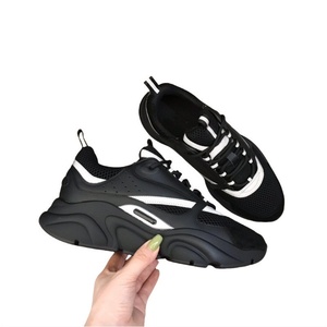 Zapatillas de running de cuero genuino con cordones para pareja, suela gruesa, luminosas, estilo chunky, B22, moda casual, combinables con todo, novedad 2026 - Product Image 3