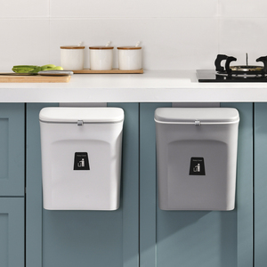 Cubo de <span class=keywords><strong>Basura</strong></span> de Cocina Montado en la Pared con Tapa, de Plástico, Gran Capacidad, Tipo Colgante para Puerta de Armario - Product Image 2
