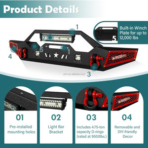 <span class=keywords><strong>Prix</strong></span> d'usine OEM Pare-chocs avant et arrière compatible <span class=keywords><strong>Jeep</strong></span> <span class=keywords><strong>Wrangler</strong></span> JL JLU <span class=keywords><strong>Unlimited</strong></span> 2018-2024, pare-chocs Rock Crawler avec plaque de treuil - Product Image 3