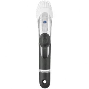 Removable Transparent Plastic Kitchen Dishwashing Scrub Cleaning <b>Brushes</b> Steel Handle Nylon Bristles Custom Color Logo <b>Pet</b> <b>Brush</b> - Product Image 2