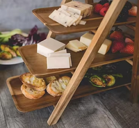 Plateau et assiette de service en bois d'acacia écologique, gravé à la main, pour mariage, fête, plateau de service pour fruits, fromage et plus encore, cadeaux