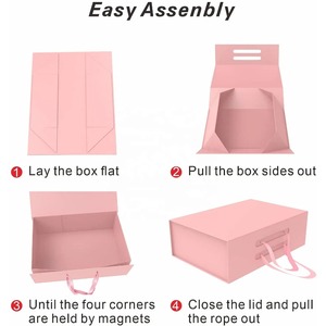 Custom <b>Foldable</b> Magnetic Ribbon Bow Closure Luxury Folding Paper Cardboard Gift <b>Box</b> - Product Image 5