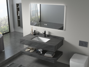 Mueble de <span class=keywords><strong>Baño</strong></span> Moderno de Lujo con Aspecto de Mármol Oscuro, de Doble Capa, Montado en la Pared, con Espejo LED Retroiluminado de Mármol Multicolor <span class=keywords><strong>para</strong></span> <span class=keywords><strong>Baño</strong></span> - Product Image 4