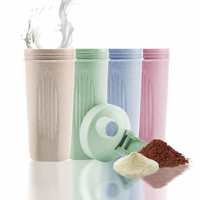 Meilleures ventes - Bouteille d'eau en bioplastique de paille de blé 400 ml 600 ml, shaker de sport, shaker de protéines pour la salle de sport avec boule mélangeuse