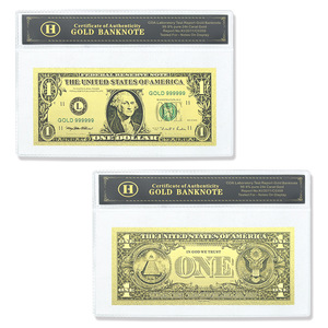 Nouvel ensemble de billets de banque en feuille d'or 1 2 5 10 <span class=keywords><strong>20</strong></span> 50 <span class=keywords><strong>dollars</strong></span>, carte commémorative plaquée or 24 carats, PVC étanche, collection souvenir, cadeau - Product Image 4