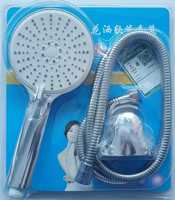 Ensemble de douche à main pressurisé chromé avec plusieurs jets, fixation murale, robinet de salle de bain moderne et tuyau de douche