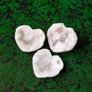 Großhandel natürliches hochwertiges weißes achat-Herz marokkanischer Drusilla achat-Kristall Herz-Kristall Handwerk-Dekoration