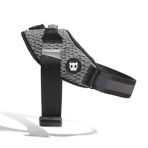 Harnais pour animaux de compagnie Flyharness Urban avec poignée, noir, gris, à motifs, bandes réfléchissantes, ajustement réglable, taille petite, moyenne, grande - Product Image 1