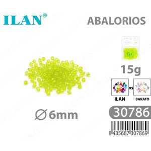 Perline trasparenti gialle da 6 mm, 15g, per la creazione di gioielli - Product Image 1