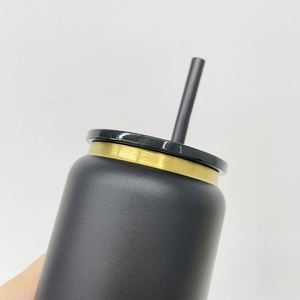 Lot de 6 gobelets isothermes en acier inoxydable coloré plaqué or avec logo personnalisé, 16 oz, pour canettes de soda et de bière, prêts pour la gravure laser - Product Image 4