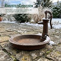 Bain d'oiseaux en fonte robuste, compact, pour jardin ou terrasse, résistant à la rouille, bain d'oiseaux en fonte compact et robuste