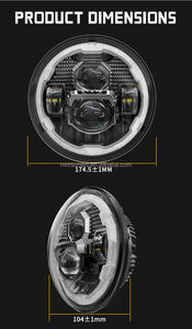 Fari a LED da 7 Pollici Approvati DOT E-mark per <span class=keywords><strong>Accessori</strong></span> <span class=keywords><strong>Porsche</strong></span> 1973-1986 911, 1979-1988 924, 1978-1986 928, 1983-1991 944 - Product Image 2