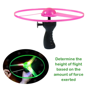 Disque volant à éclairage LED, hélicoptère à hélices, jouets d'extérieur pour enfants, toupie en plastique, soucoupes volantes UFO, sports et jeux amusants - Product Image 4