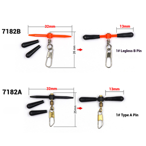 Connecteur Terminal Anti-Emmêlement Double Tête en T pour Flotteur de Pêche avec Émerillon et Agrafe, Modèle 7182A 7182B - Product Image 5