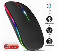 Souris de jeu sans fil ultra-mince 1600 DPI, silencieuse, rechargeable, mini souris de voyage pour ordinateur portable, etc., batterie 500 mAh