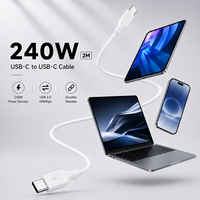 Câble USB-C vers USB-C Premium 240W 2,0M 5A PD3.1 à charge rapide, câble de données USB 2.0 pour ordinateur portable, fabricant OEM ODM