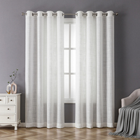 Cortinas de Ventana Texturizadas con Sensación Rústica, Semitransparentes para Dormitorio y Sala de Estar, Cortina de Ventana Suave para el Hogar