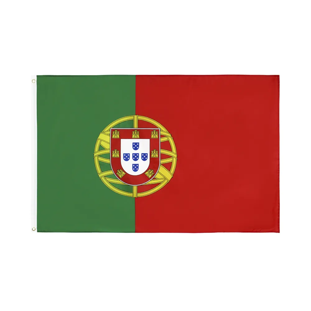 Bendera Republik Portugis, 100% Poliester Gaya Terbang Dua Sisi Portugal