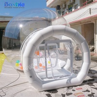 Maison à bulles transparente gonflable commerciale avec tunnel, piscine à balles imperméable pour enfants, idéale pour la location événementielle