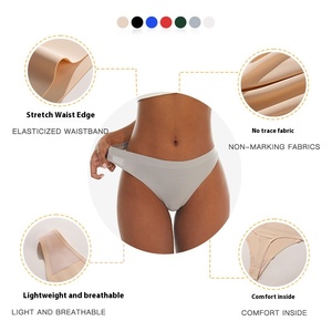 Pantaloni a T-<span class=keywords><strong>slip</strong></span> Sexy da donna in seta ghiaccio senza cuciture brasiliani a vita alta con - Product Image 1