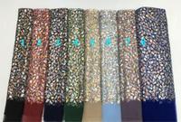 Tissu de dentelle de mariée Tissus de dentelle de luxe perlés 5 mètres de pierres africaines Tissu de dentelle perlée rose perlé