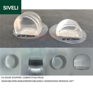 3pcs Transparent Rubber Door Stopper No-Drill Wall Mount Door Bumper <strong>Bathroom</strong> Door Handle Collision Guard <strong>Doorstop</strong> - Product Image 3