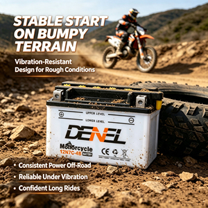 Nueva Batería para Motocicleta DENEL 12N7C-4B, Cargada en Seco, Polvo <span class=keywords><strong>de</strong></span> Plomo <span class=keywords><strong>de</strong></span> Alta Pureza, Baja Autodescarga, <span class=keywords><strong>7</strong></span> Amperios - Product Image 2