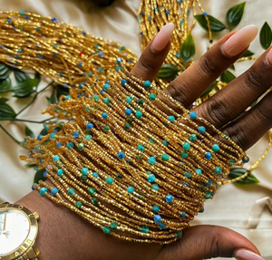 ลูกปัดคาดเอวแอฟริกันแบบใหม่ปี 2026 ผลิตจากฝ้าย นำเข้าจากต่างประเทศ, ขายส่งจากโรงงาน สร้อยประดับร่างกายแบบหินบด, เครื่องประดับรัดเอวจากด้ายฝ้าย - Product Image 2