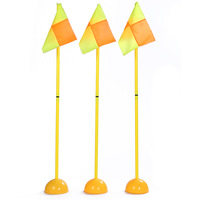 Ensemble de drapeaux d'angle de football portables avec base à pointe à ressort pour l'entraînement sportif de football pour marquer les terrains
