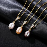 Collar de perlas de agua dulce de plata esterlina 925 chapado en oro de 18 quilates