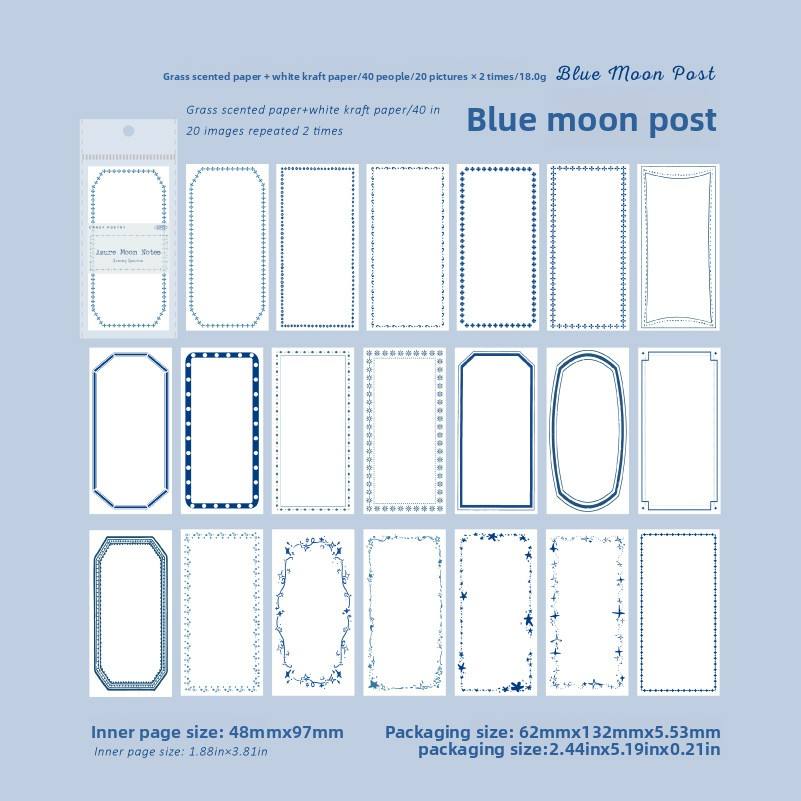 Une carte postale Blue Moon-blanc