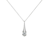 Collier en argent pur S925 avec pendentif flacon de parfum en moissanite pour femme, petit pendentif goutte d'eau, cadeau chic et sportif