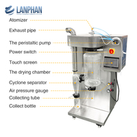 2000mL/uur Lab Commerciële Mini Melkpoeder Mango Kamelenmelk Gum Arabica Peristaltische Pomp Atomiser Sproeidroger Machine 220V PLC