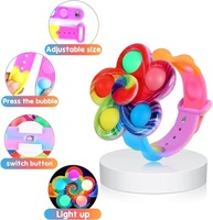Bracelet lumineux LED clignotant à bulles à presser, jouet anti-stress en plastique, unisexe, très populaire