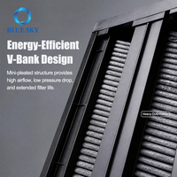 Filtre à air en V à charbon actif pour HVAC AHU, filtre haute capacité pour l'élimination des odeurs, des COV et des gaz