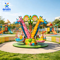 Manège de girafe rotatif pour attraction de fête foraine en plein air, mini-chaise volante, machine d'amusement