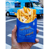 Boîte de papier de frites jetables à emporter boîtes de hamburger d'aile de poulet personnalisées emballage de frites frites boîte de restauration rapide à emporter conteneur