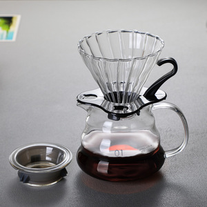 ตัวกรองกาแฟแก้วแบบใช้ซ้ำได้ รักษาสิ่งแวดล้อม ขนาด 300 มล. ดีไซน์ทรงกรวยคลาสสิก สำหรับชงกาแฟสะดวกๆ ขายส่ง - Product Image 4