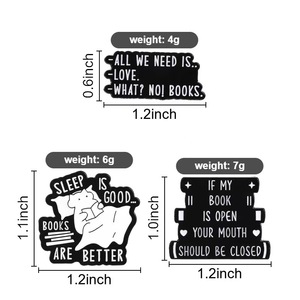 Broches de Metal con Dibujos Animados al por Mayor, Divertidos Broches para Amantes de los Libros, Insignias Metálicas de Dibujos Animados Originales, Broches y Accesorios Artísticos para Estudiantes - Product Image 4