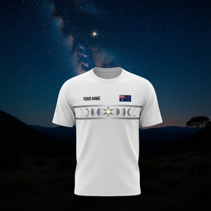 T-shirt personalizzata con nome per il Giorno dell'Australia, bandiera australiana, notte stellata, galassia, croce del sud, 26 gennaio - Product Image 3