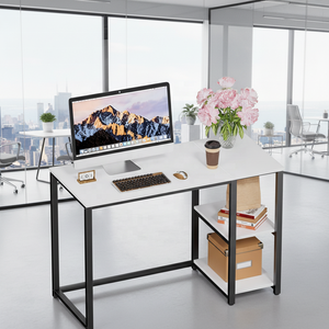 Bureau <span class=keywords><strong>d</strong></span>'ordinateur compact de 40 pouces avec étagères pour petits espaces, réversible, facile à assembler, bureau <span class=keywords><strong>d</strong></span>'étude robuste, bureau <span class=keywords><strong>d</strong></span>'écriture pour chambre à coucher - Product Image 3